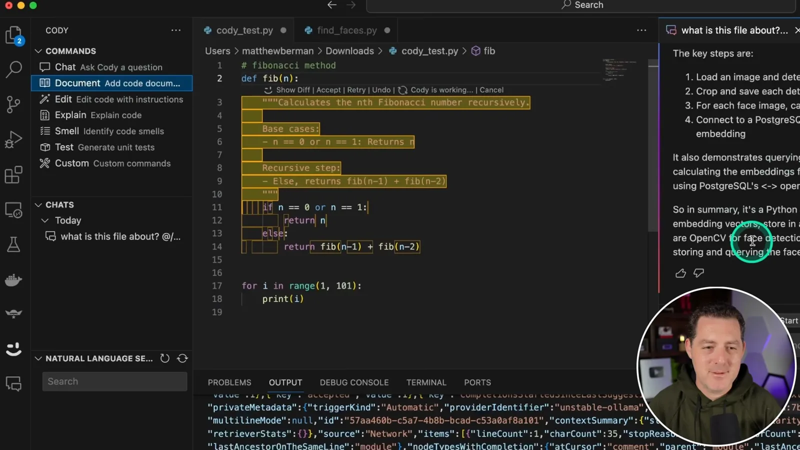 Cody documentation and commands
