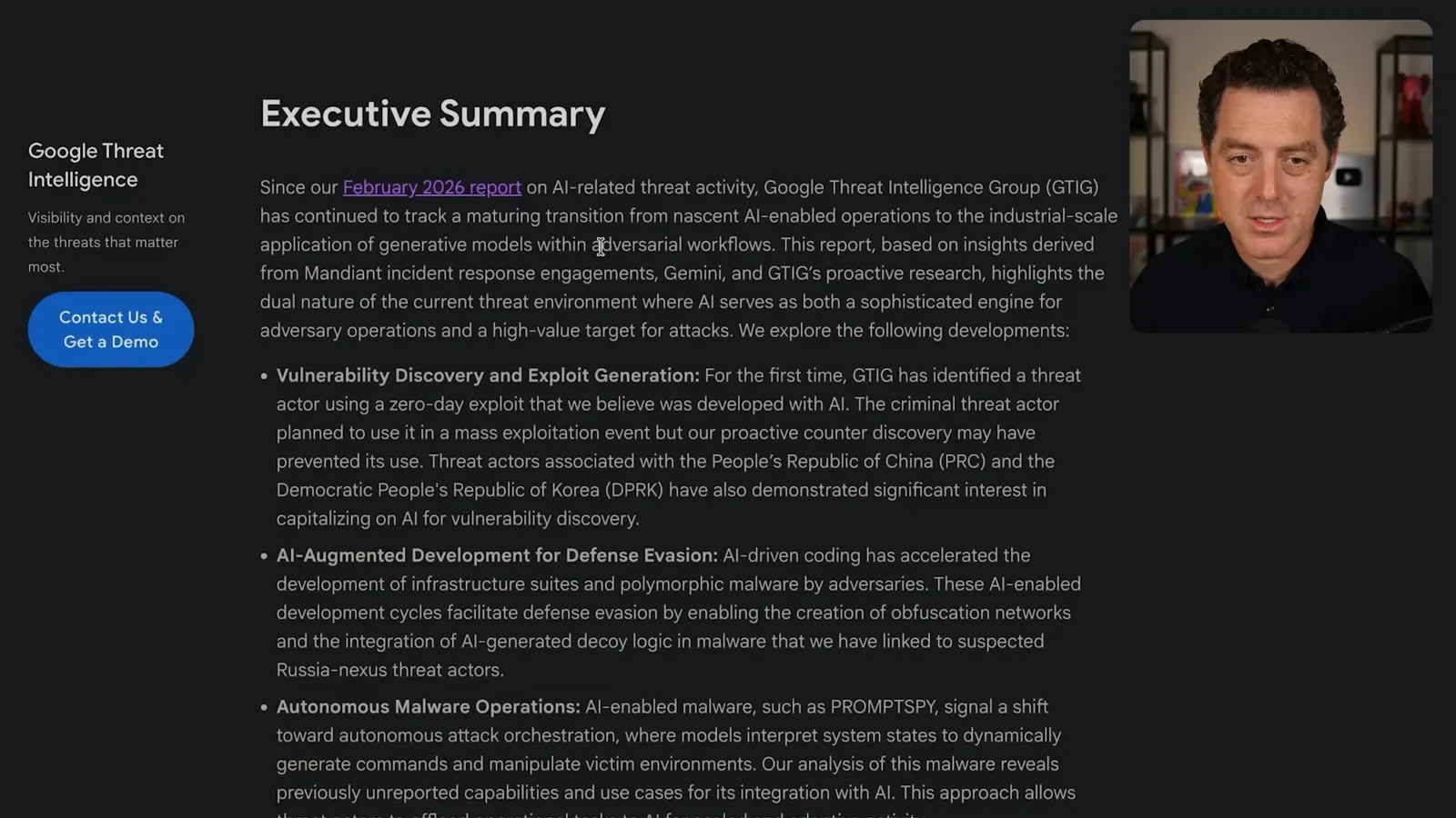 Google threat intelligence summary