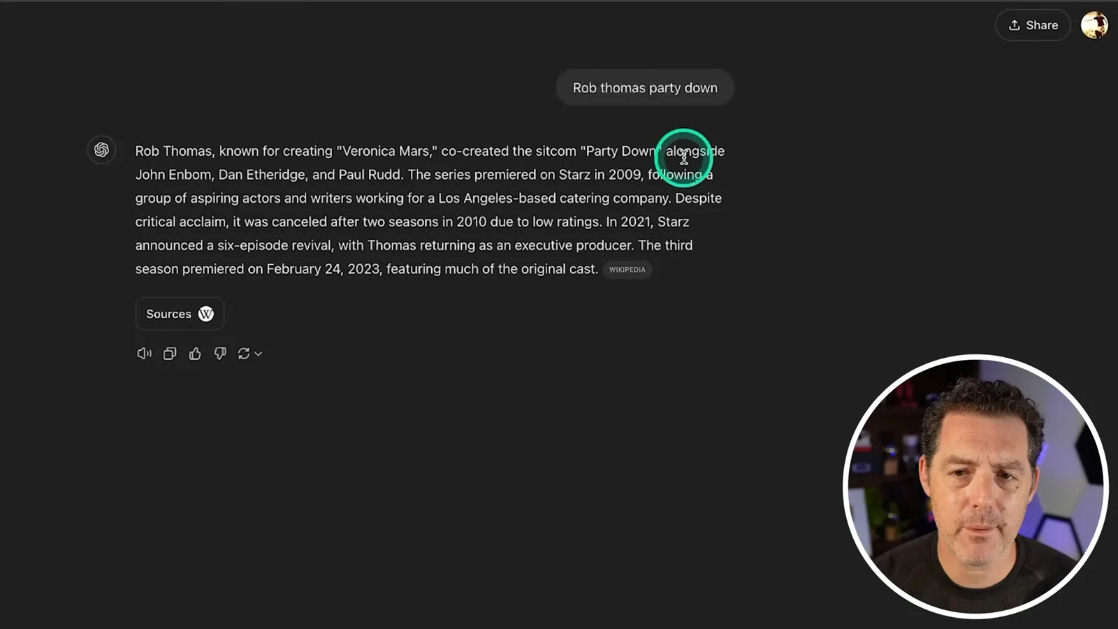 ChatGPT identifies the television creator