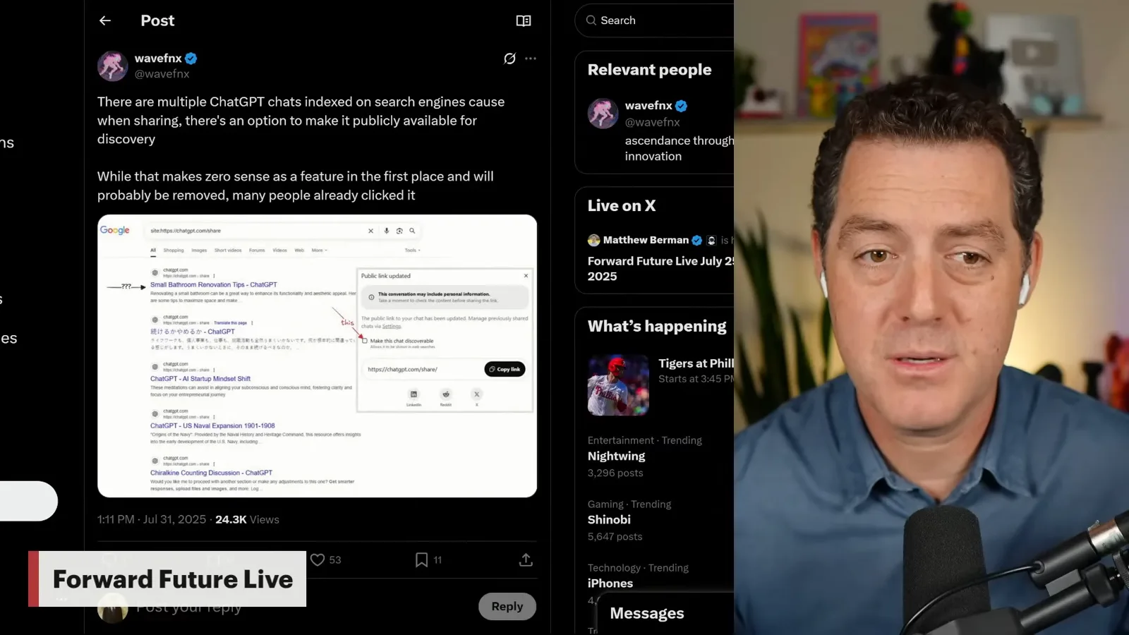 Shared chats and search discovery
