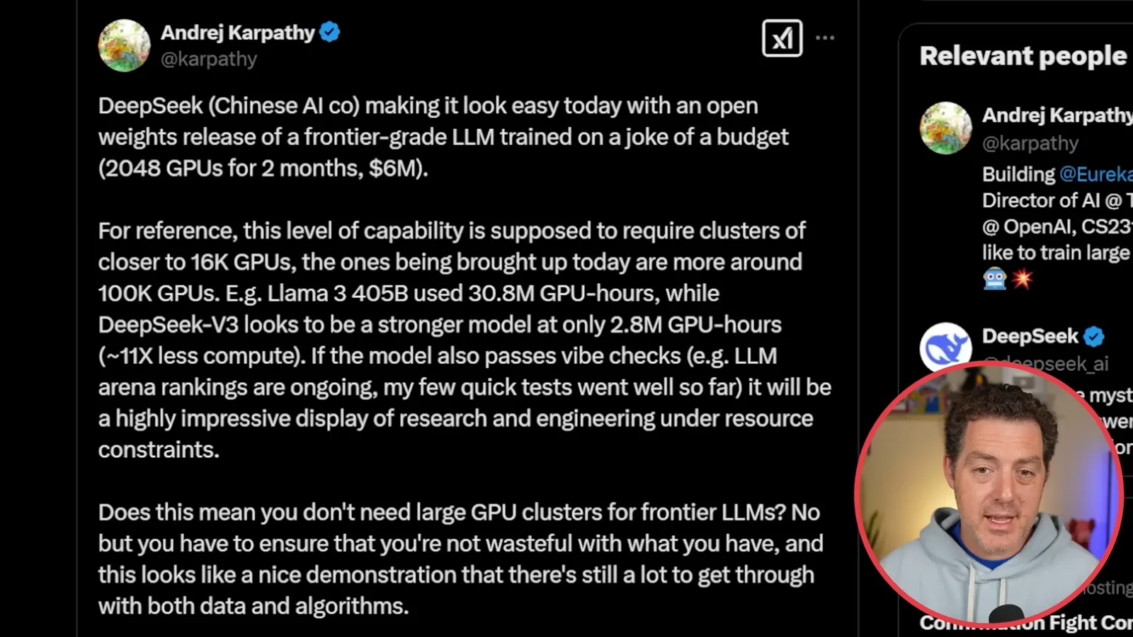 A discussion of DeepSeek-V3 training