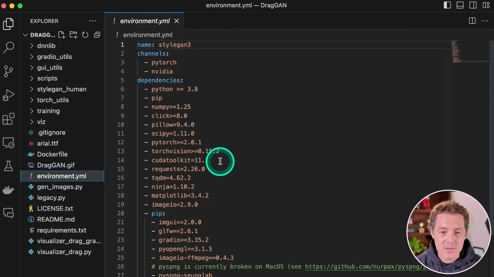 The original Conda environment file
