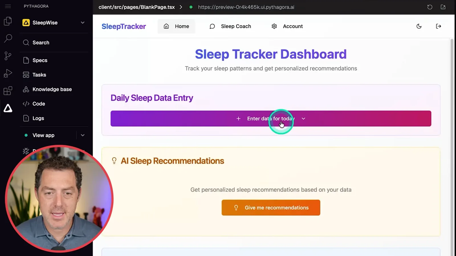 Initial sleep dashboard