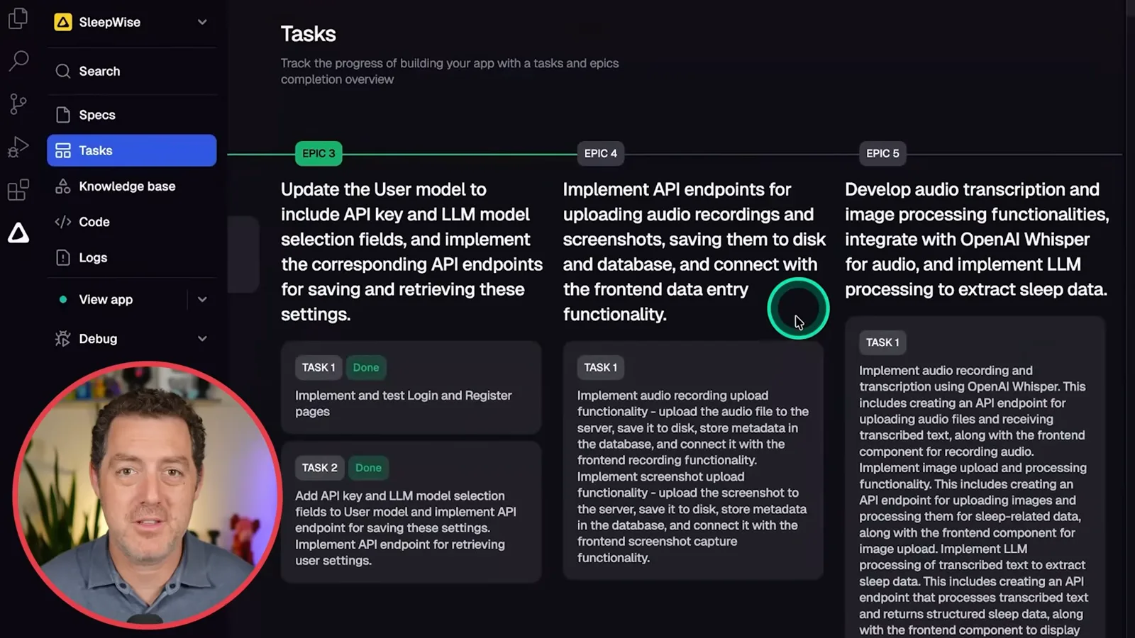Backend task breakdown