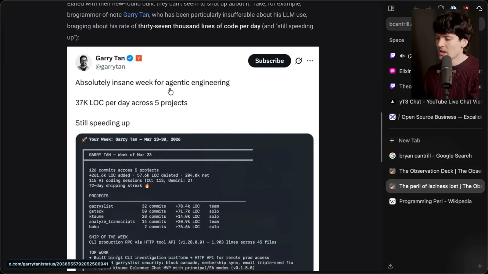 A code-volume claim
