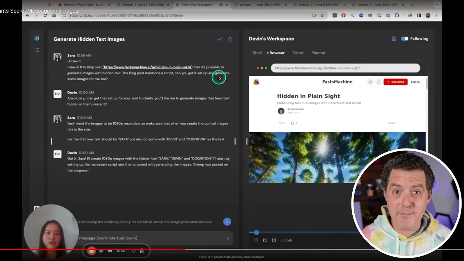 A user requests an image-generation setup