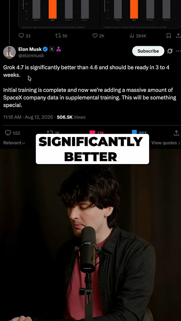Musk’s Grok 4.7 post