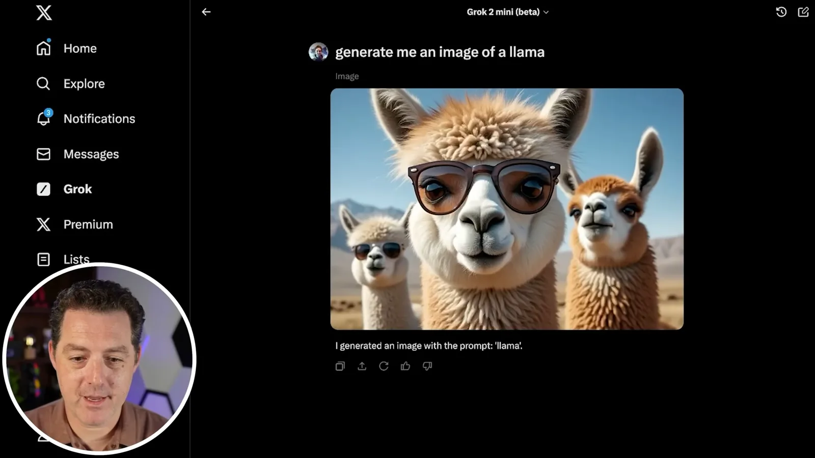 A generated llama image