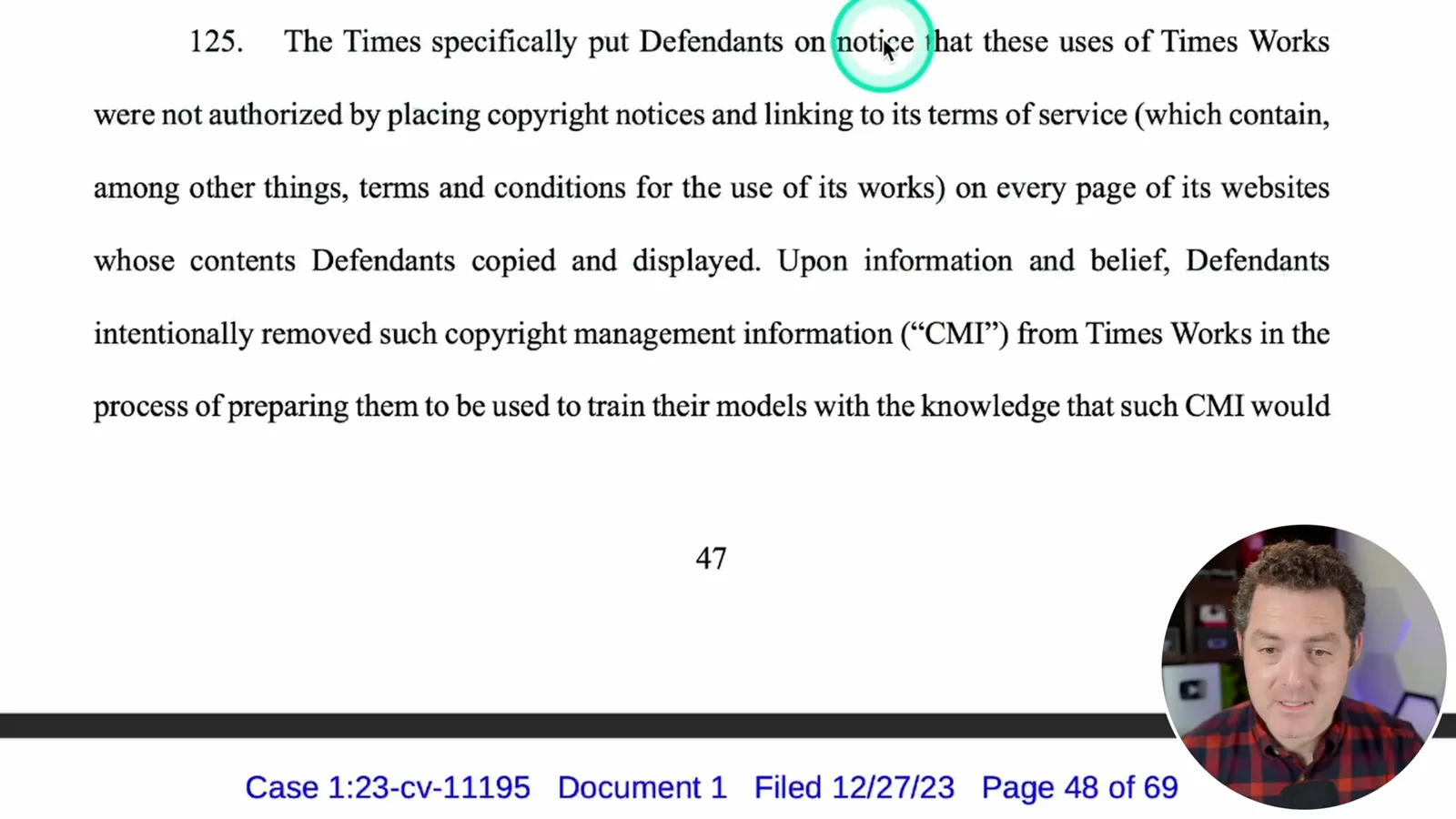The copyright-information allegation