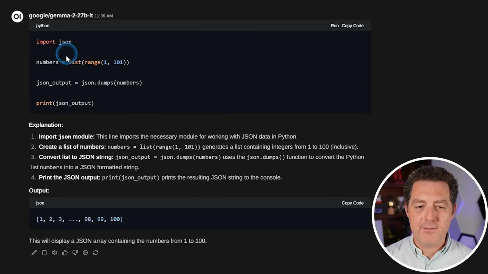 JSON formatting test