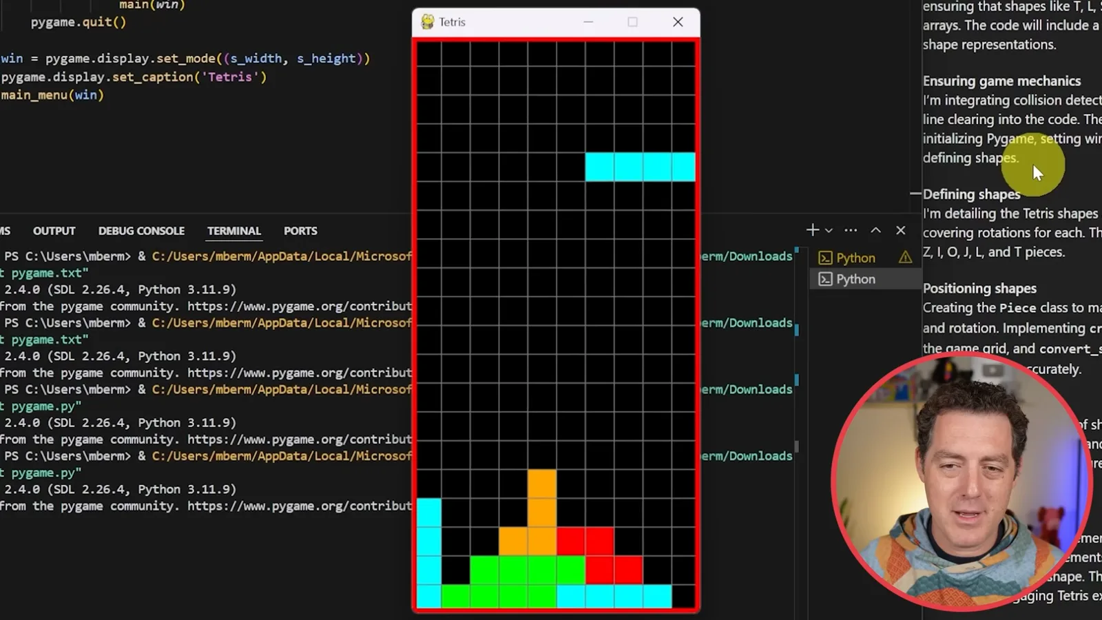 Generated Tetris game