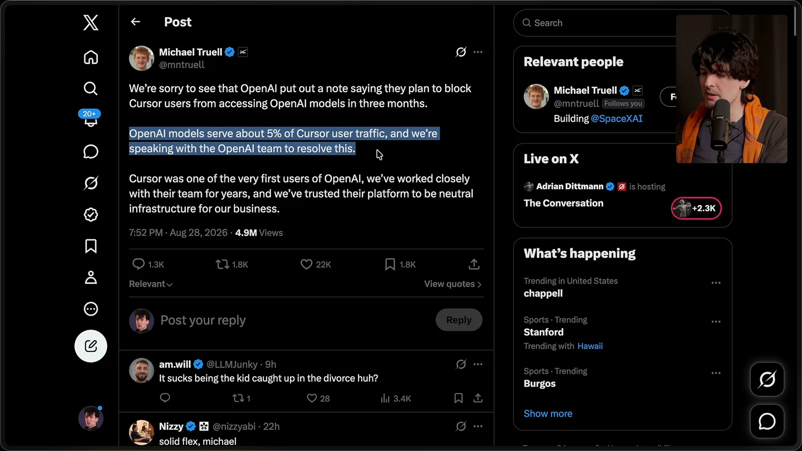 Cursor’s traffic statement