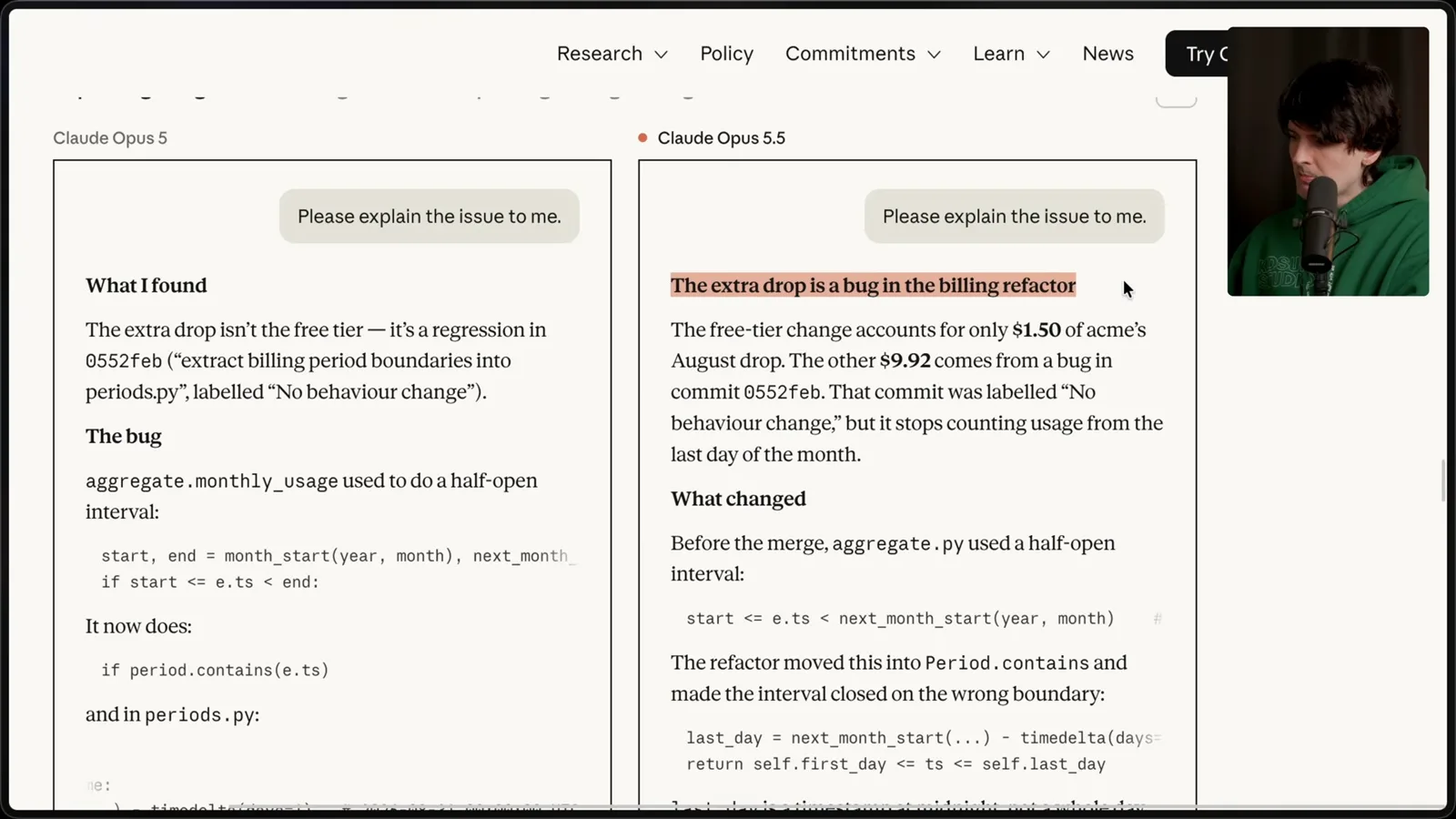 A writing comparison