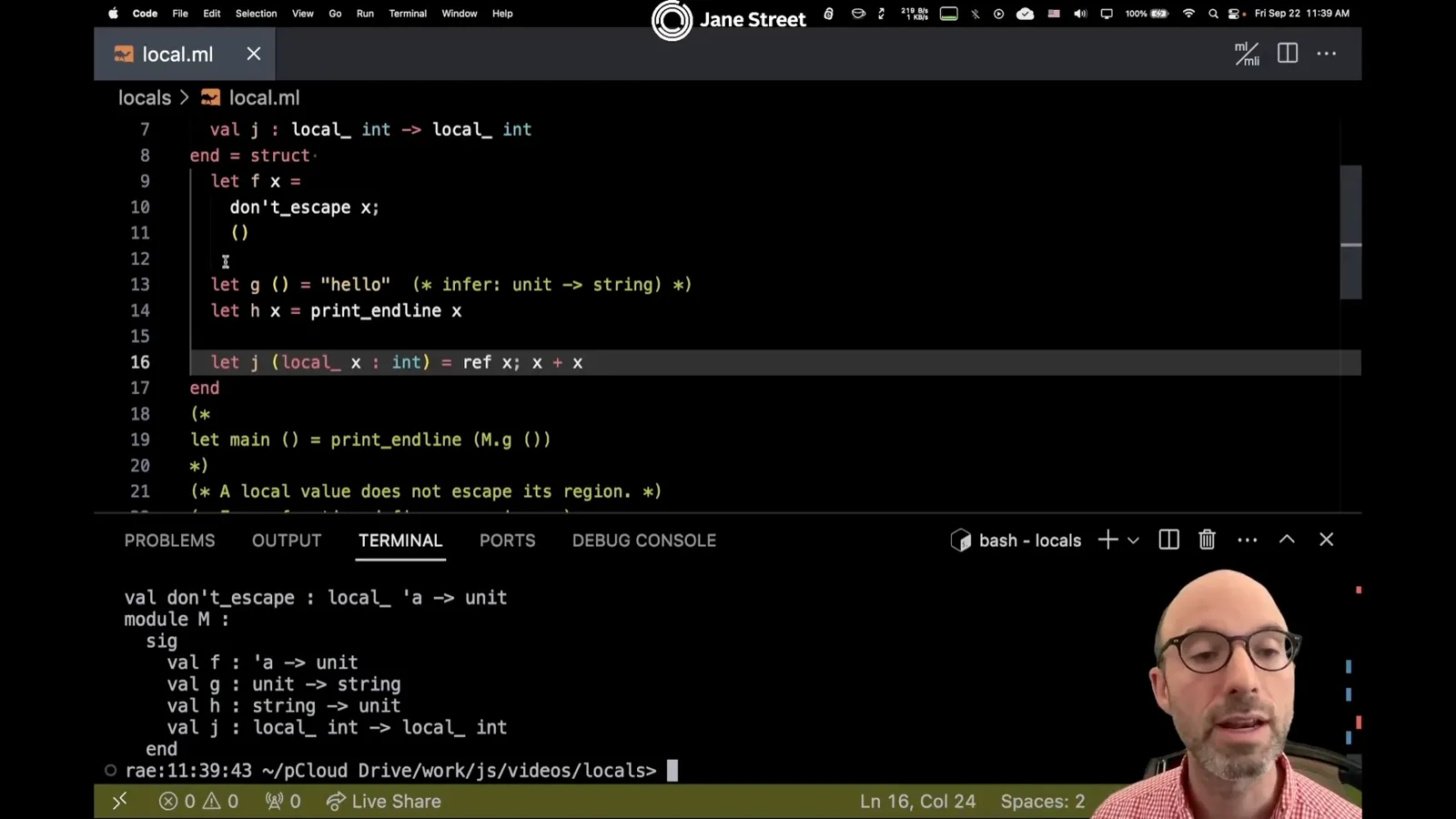 A local integer stored in a reference