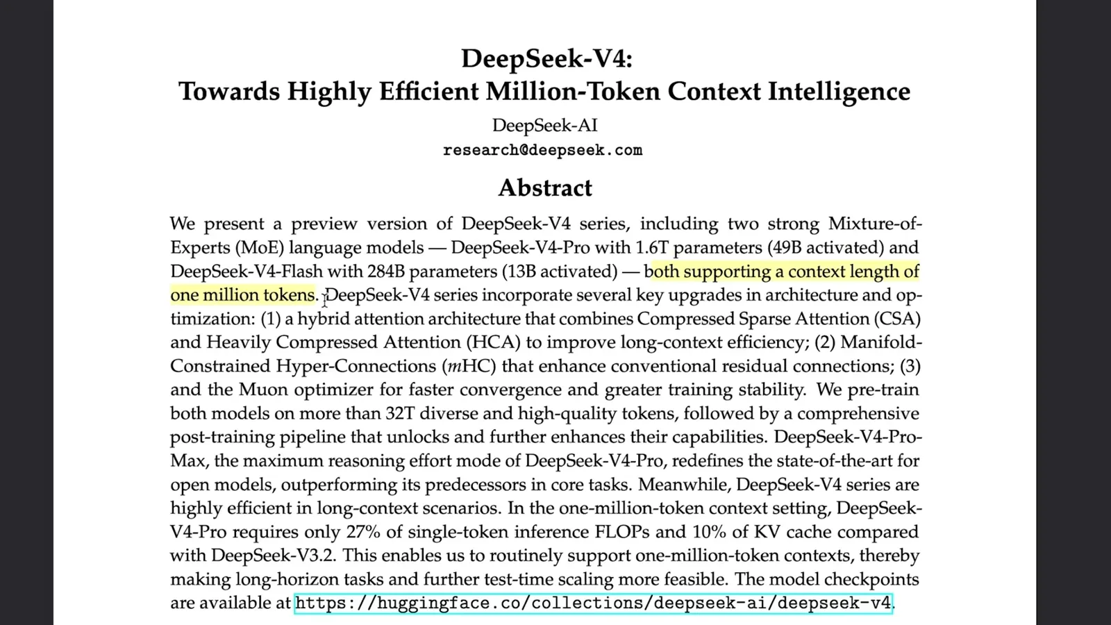 DeepSeek V4 architecture