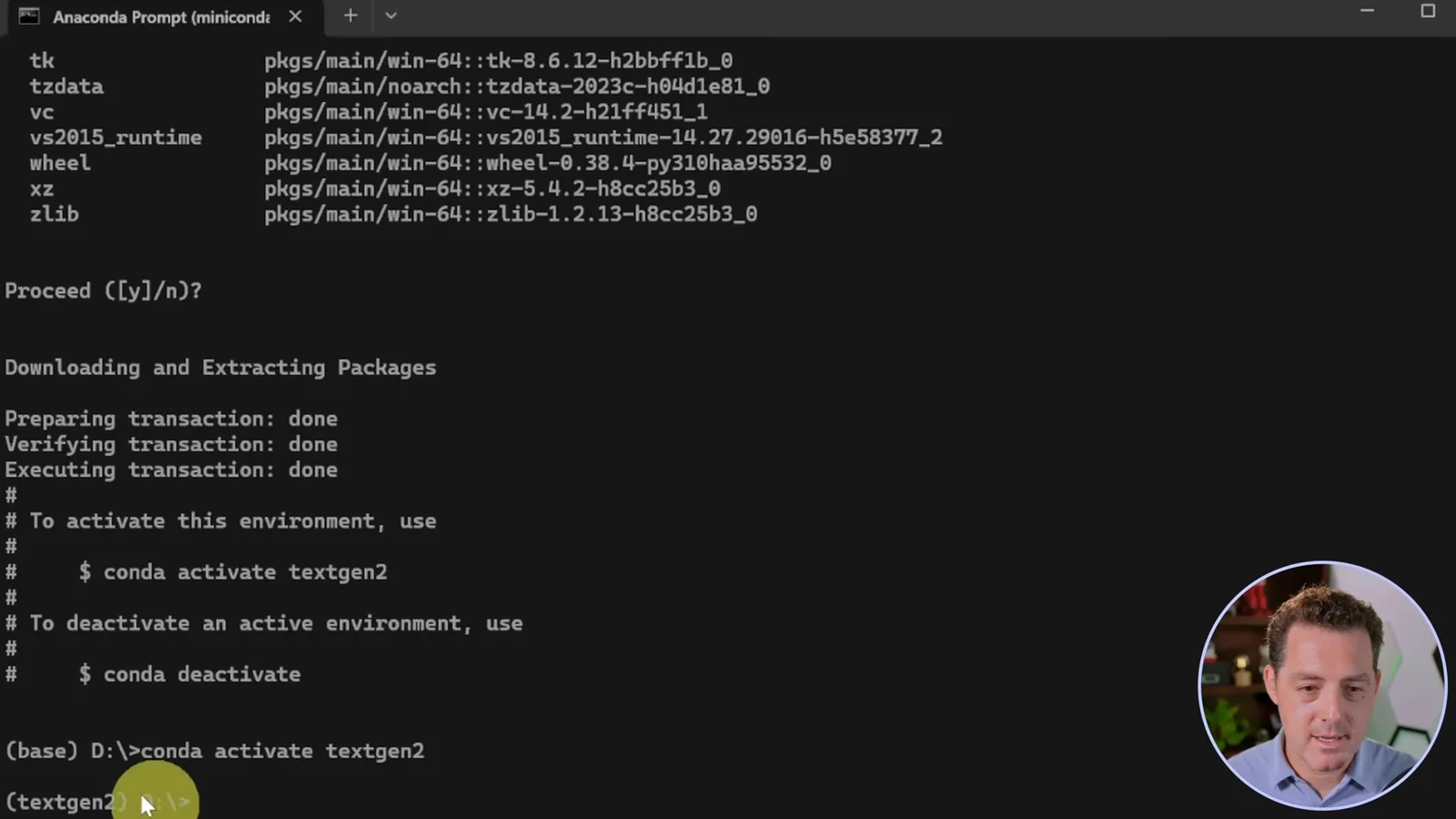 Activating the Conda environment