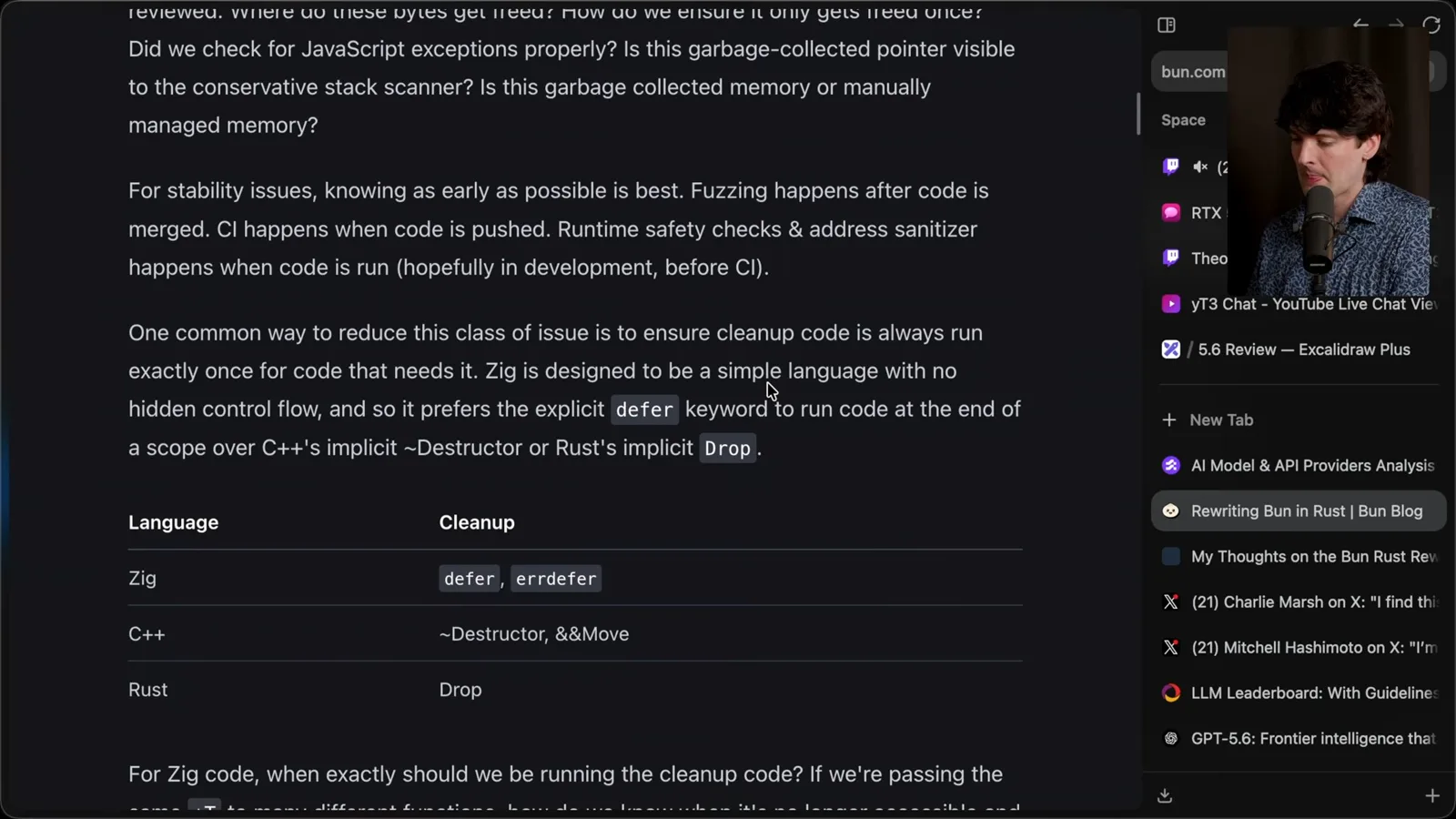 Resource cleanup by language