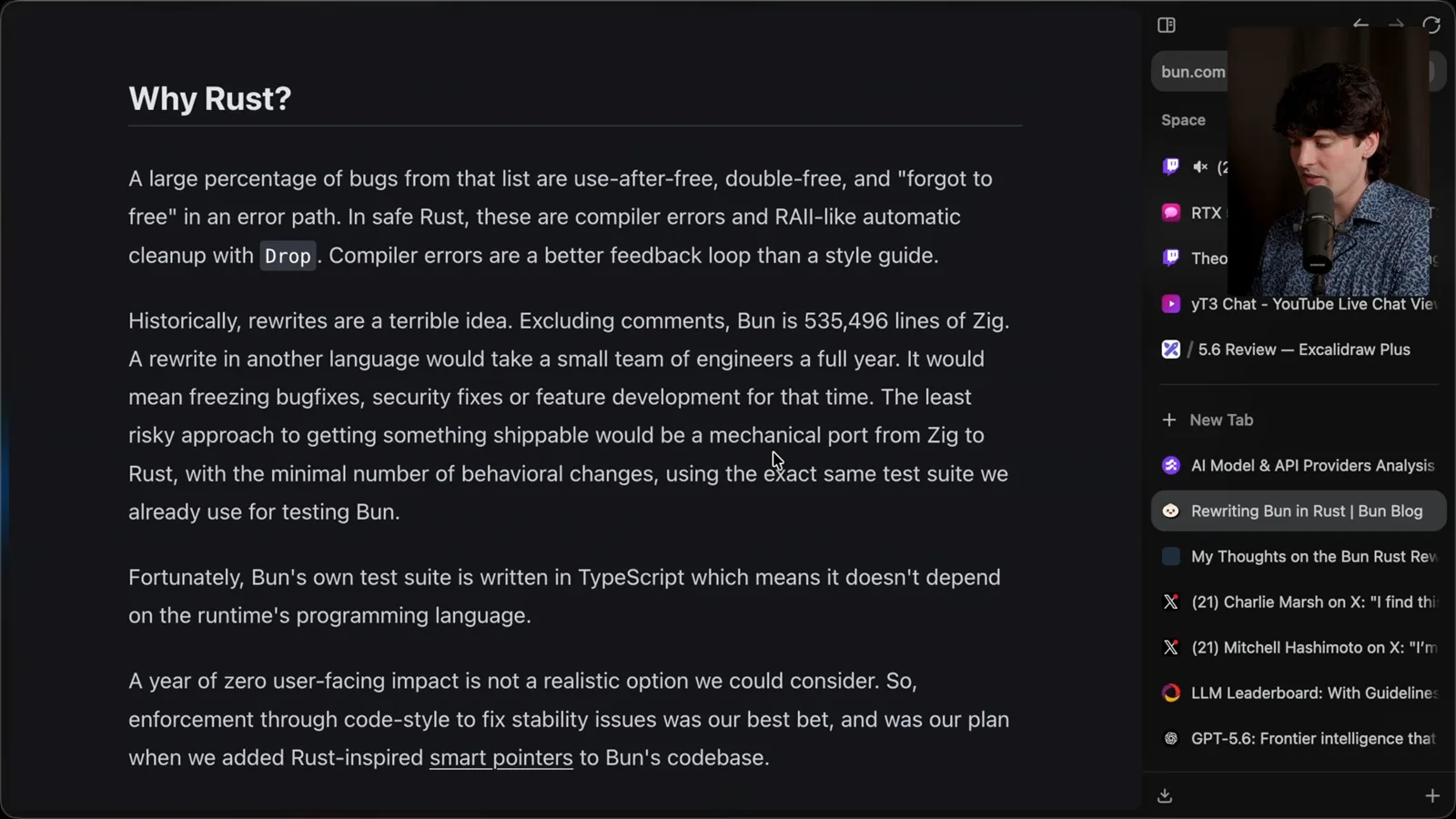 Why Bun considered Rust