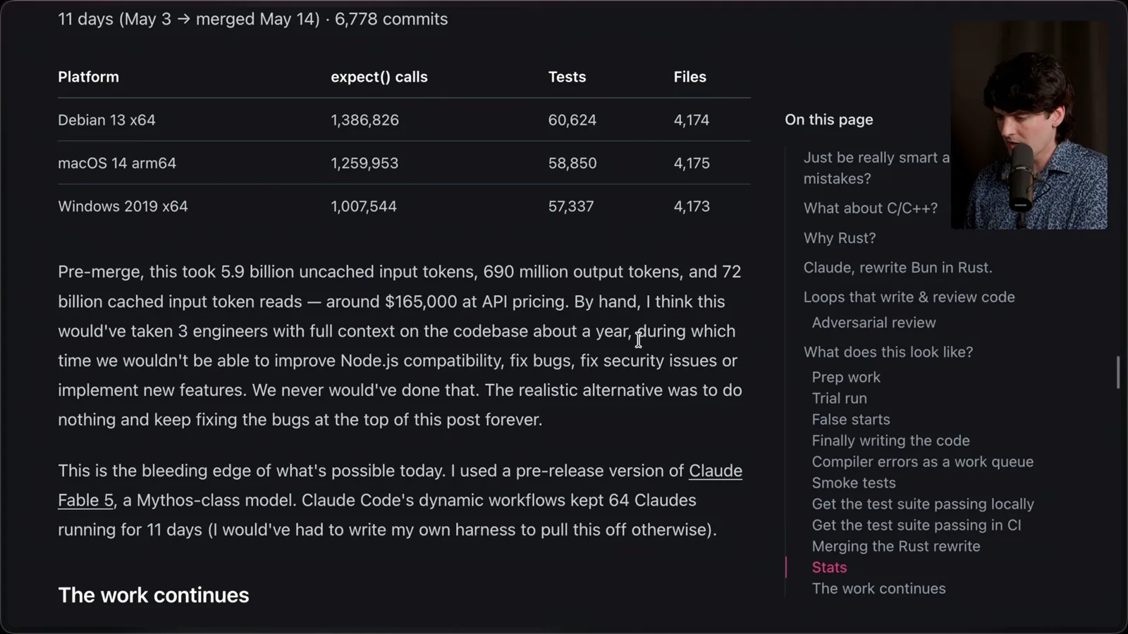 Reported tokens and estimated cost