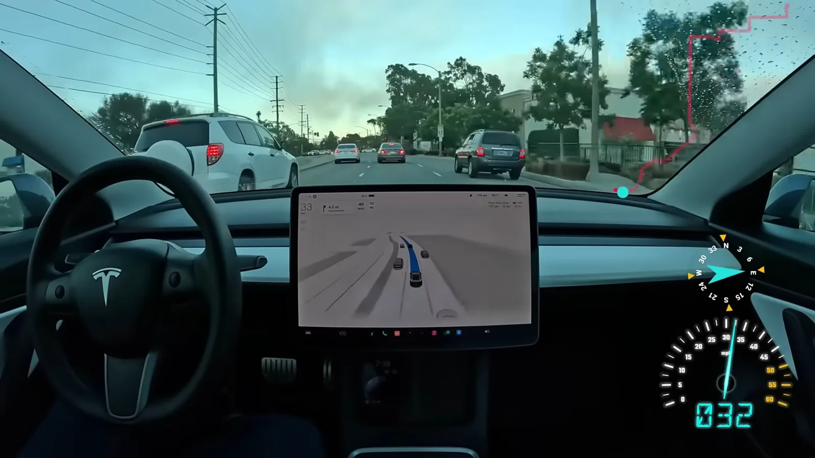 Tesla driving demonstration