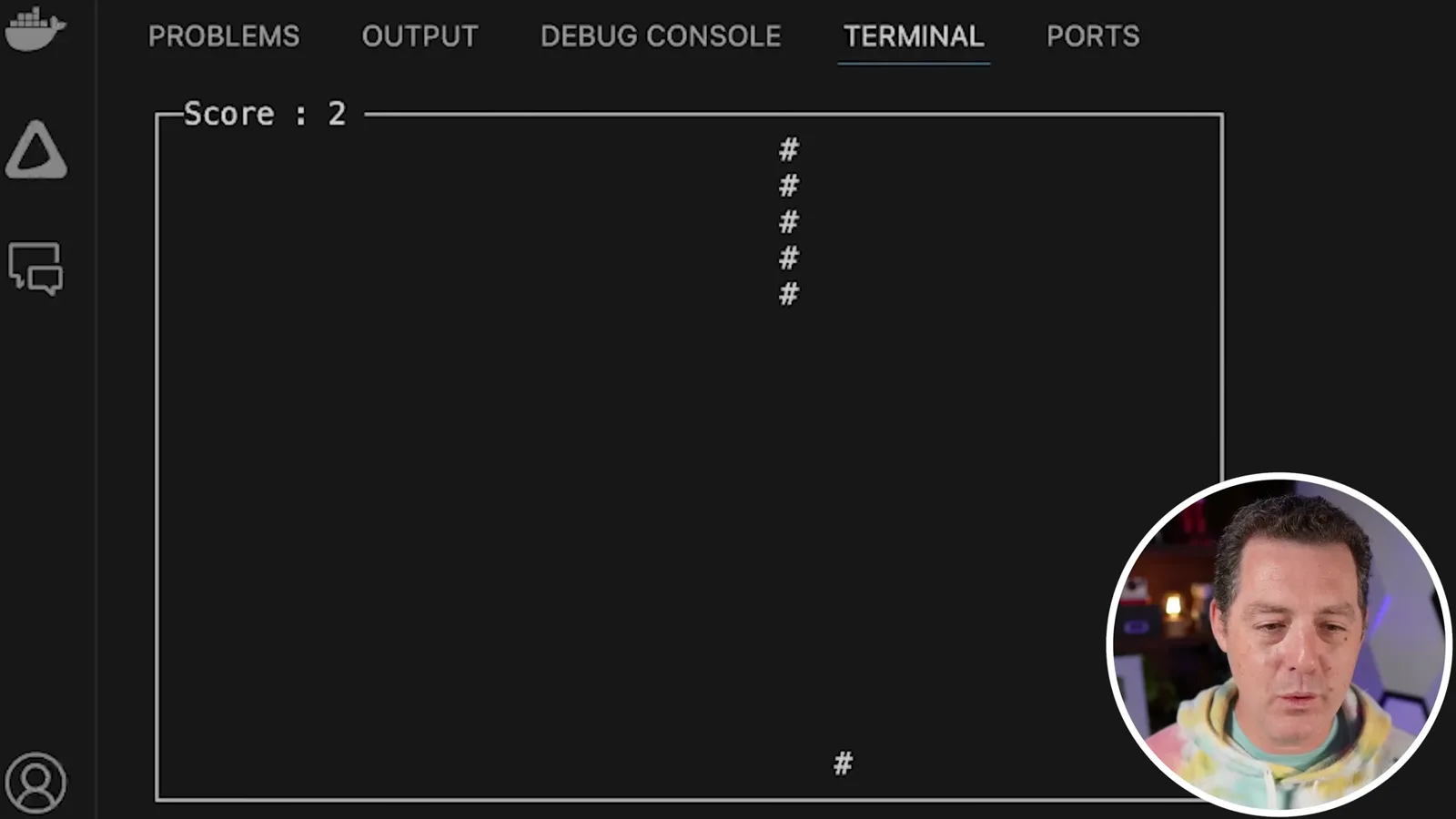 Snake running in the terminal