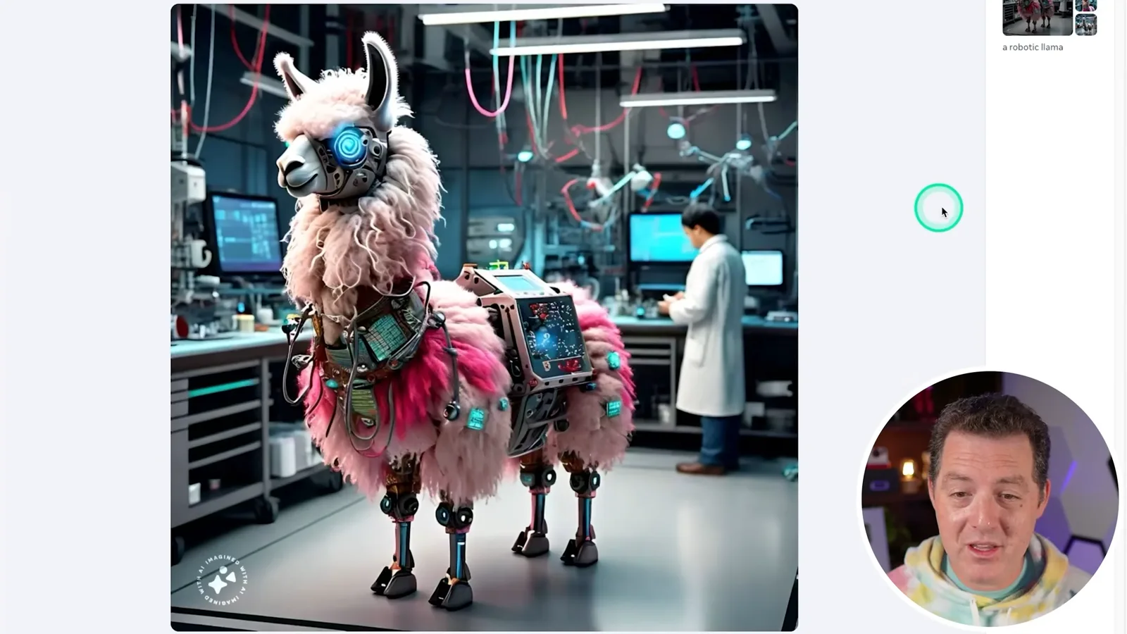 A robotic llama generated in Meta AI