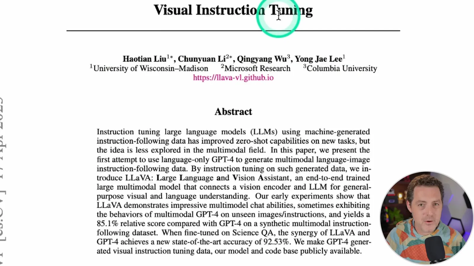Visual Instruction Tuning 论文
