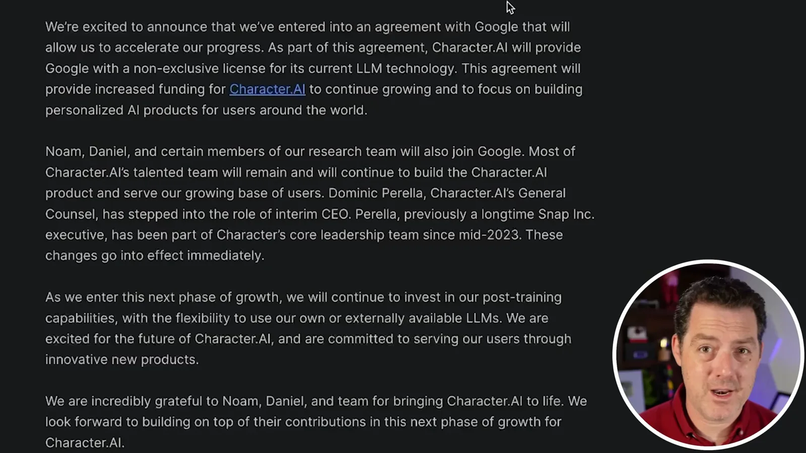 Character.AI’s Google agreement