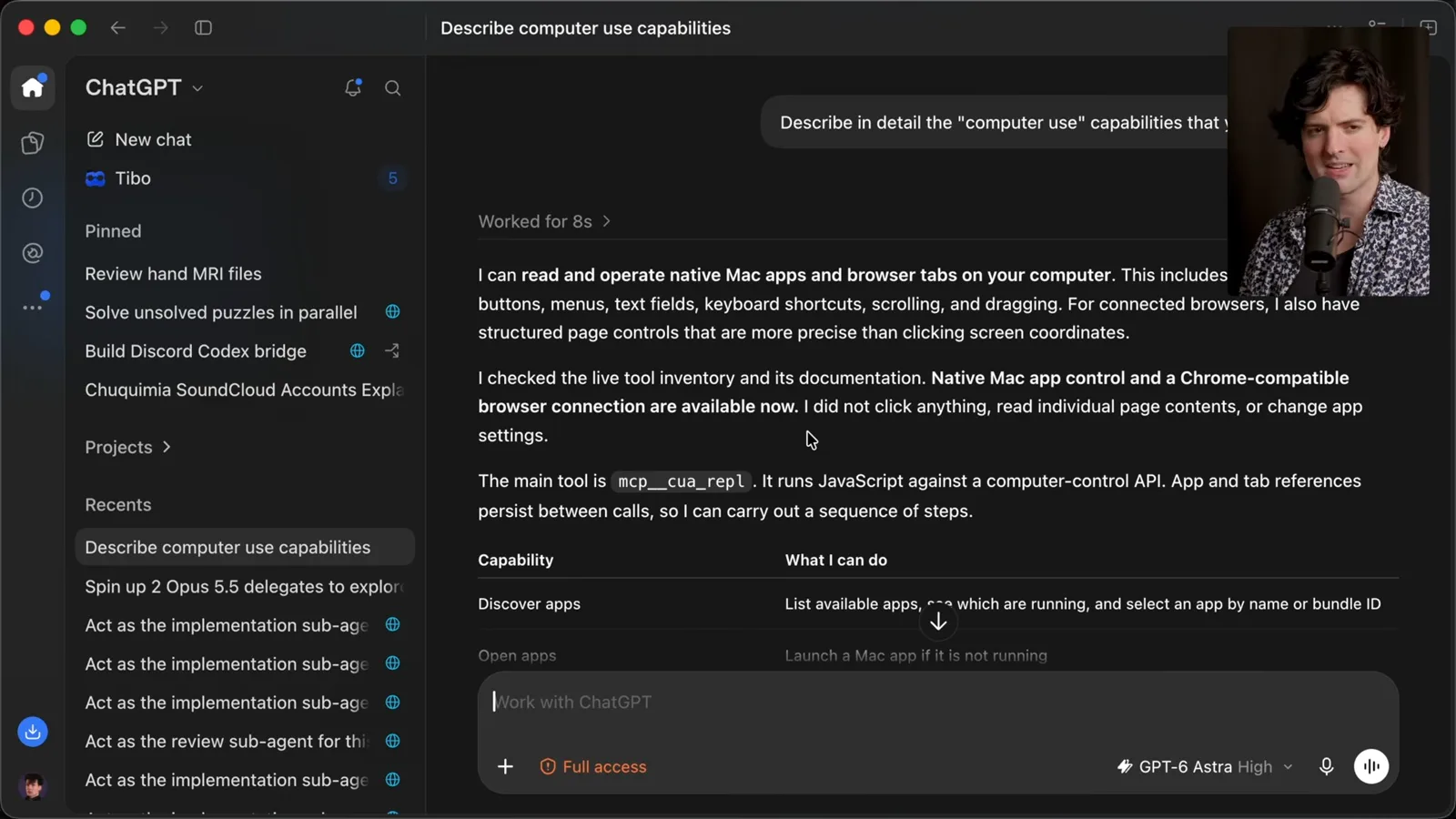 Asking about computer-use capabilities