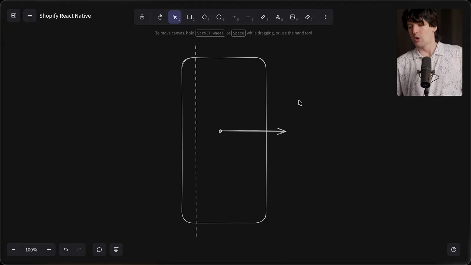 A navigation gesture