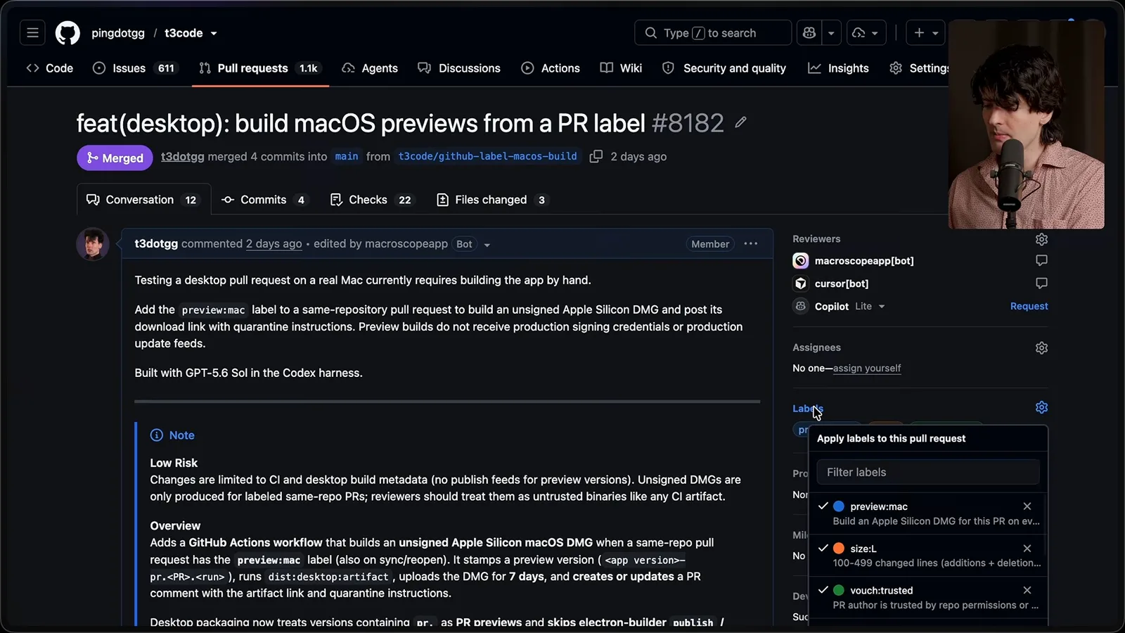 Triggering a macOS preview build