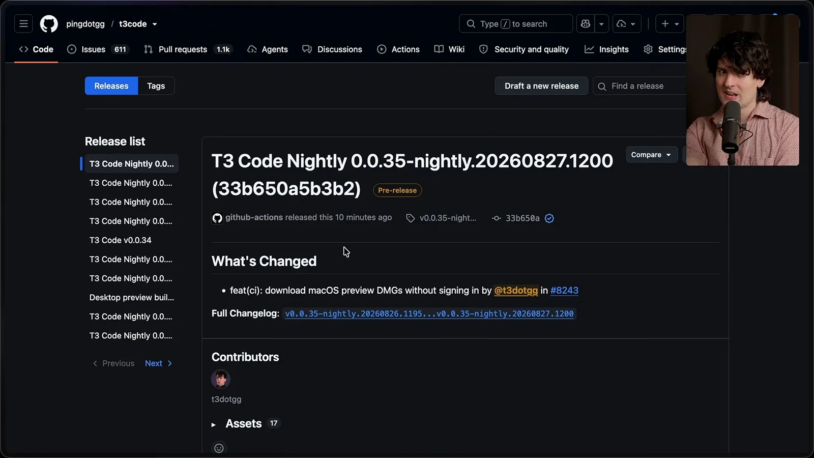 T3 Code’s opt-in nightly releases