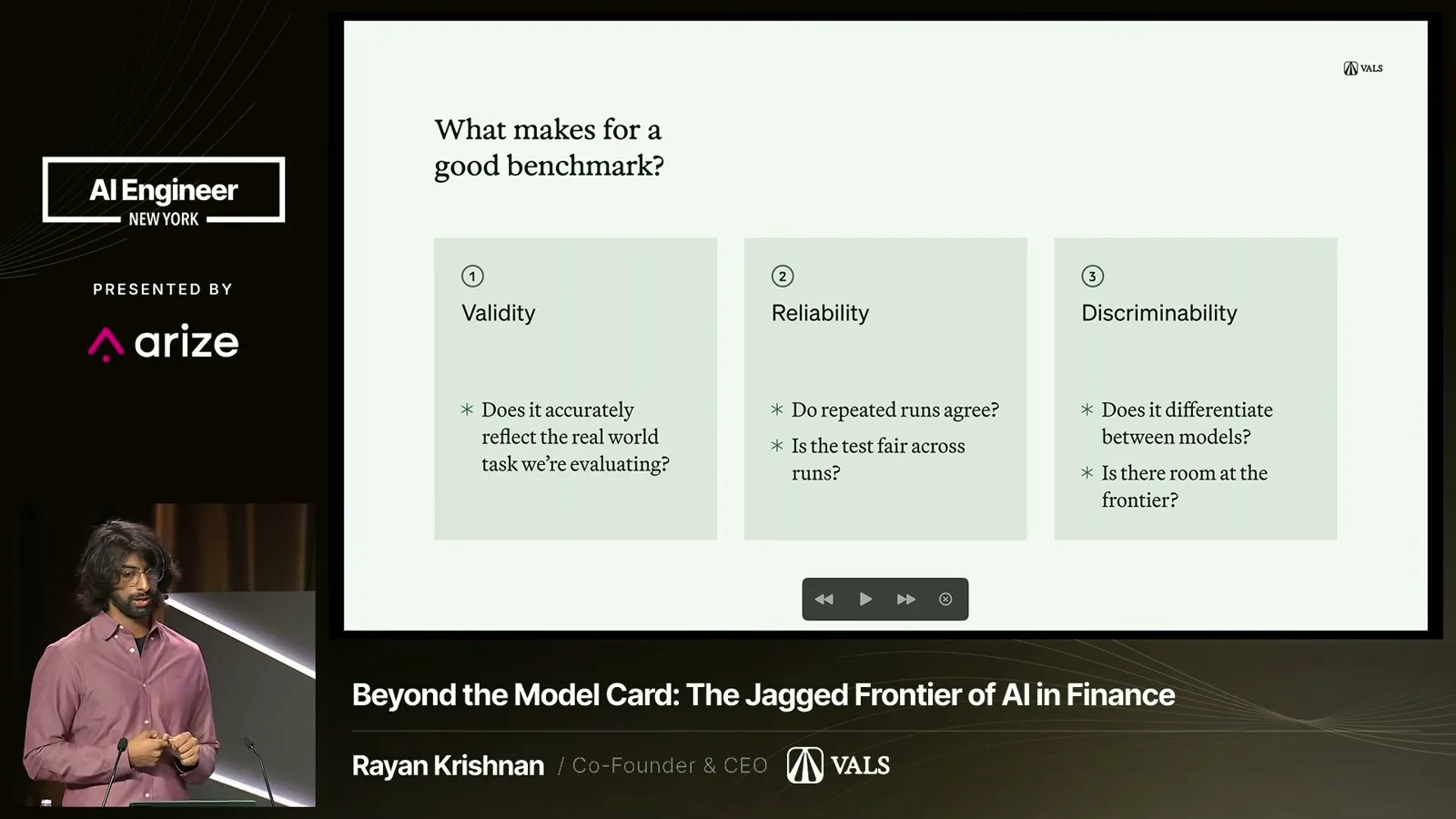 Three qualities of a benchmark