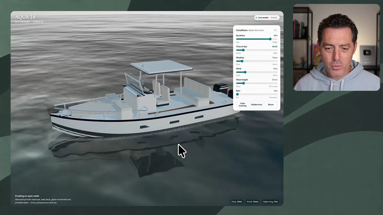 Three.js boat demo