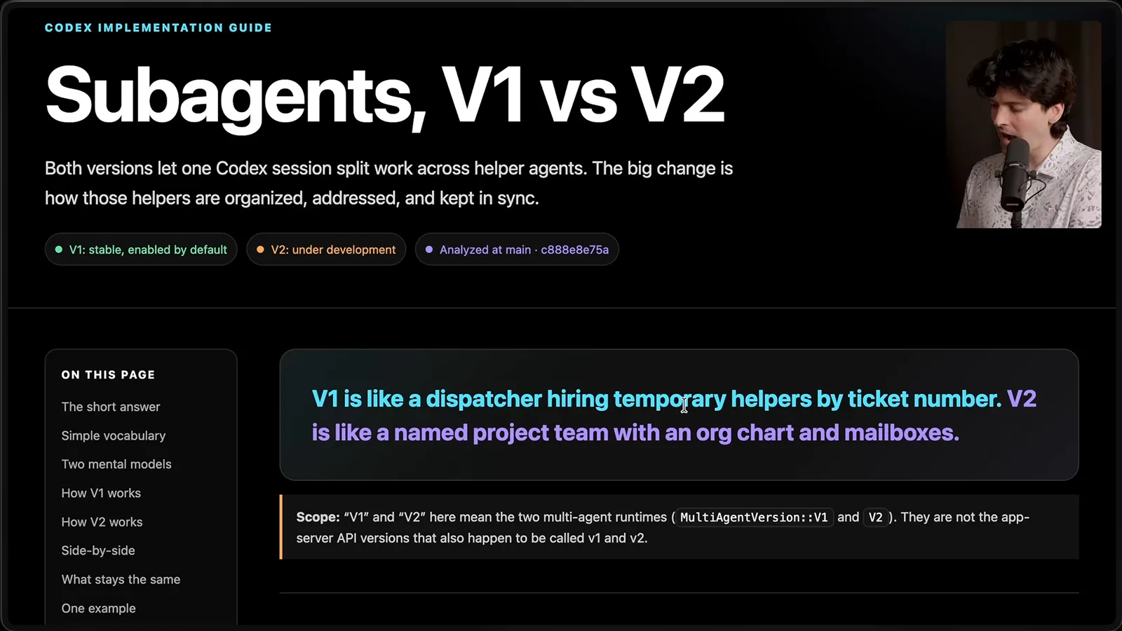 V1 and V2 overview