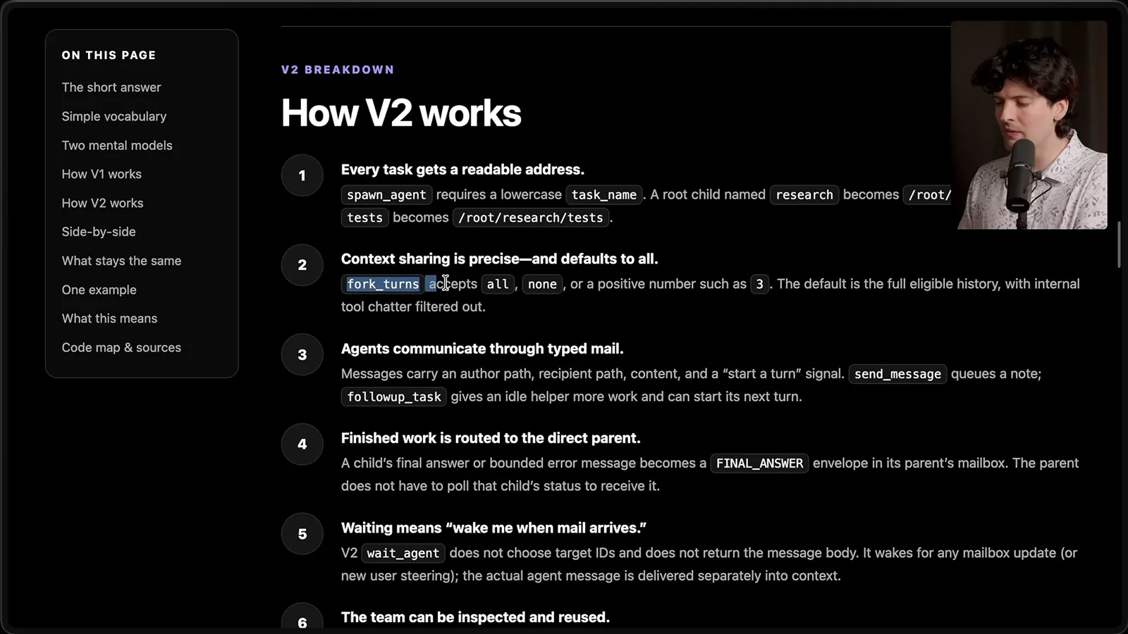 V2 context and messaging