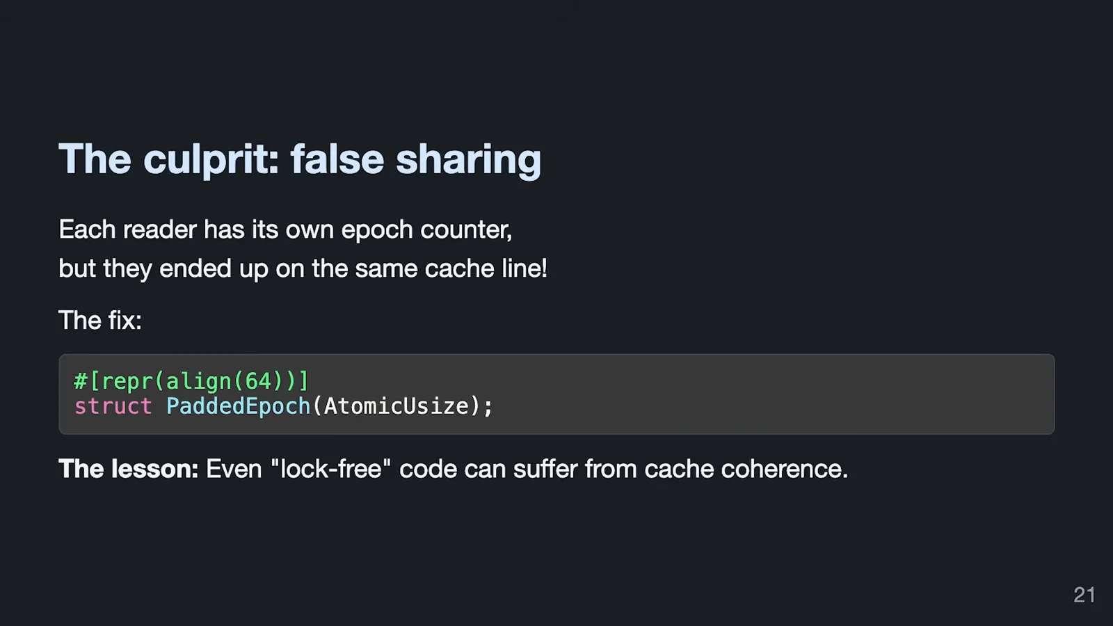 False sharing and alignment