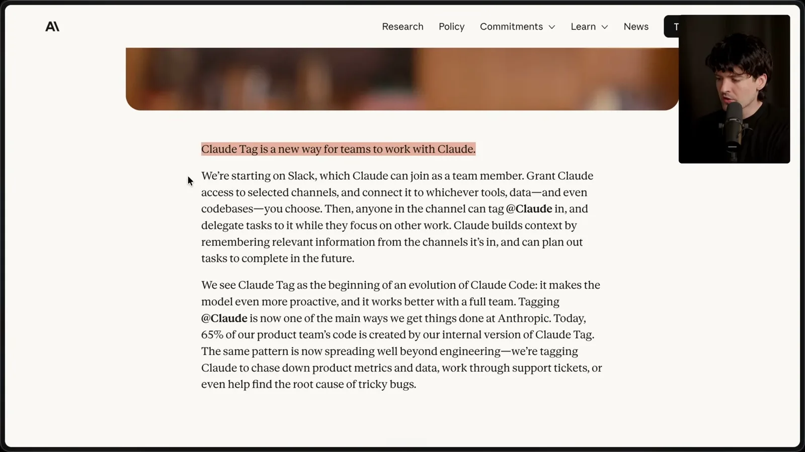 Claude Tag’s announced workflow
