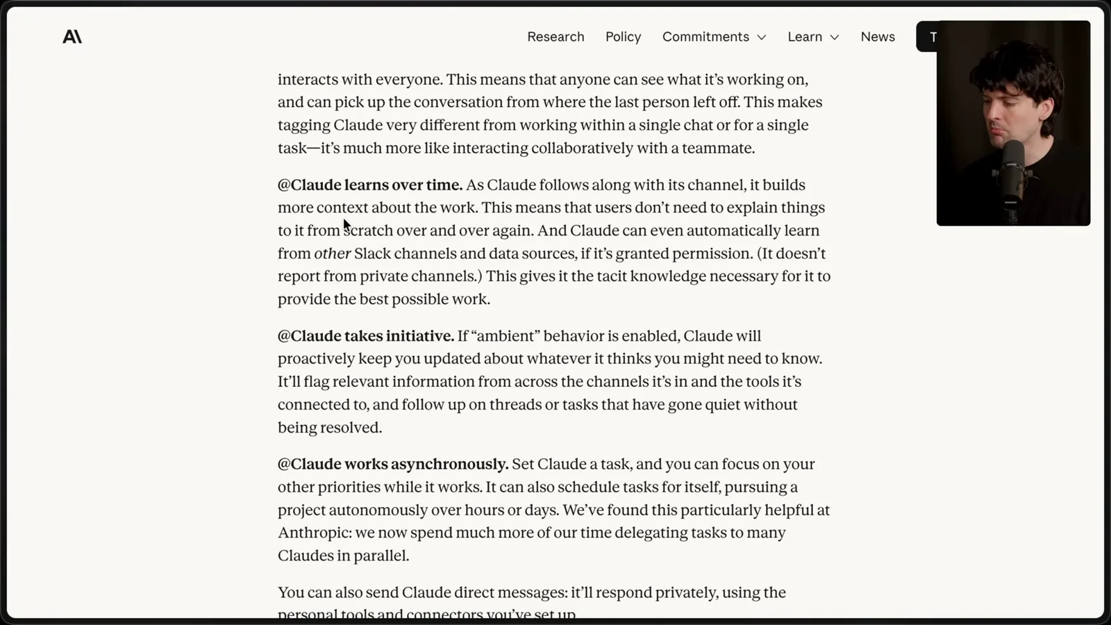 Channel context and asynchronous work