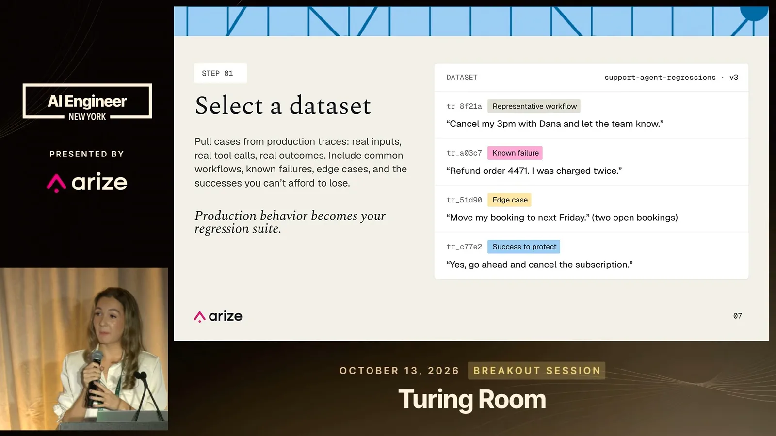 Selecting a regression dataset