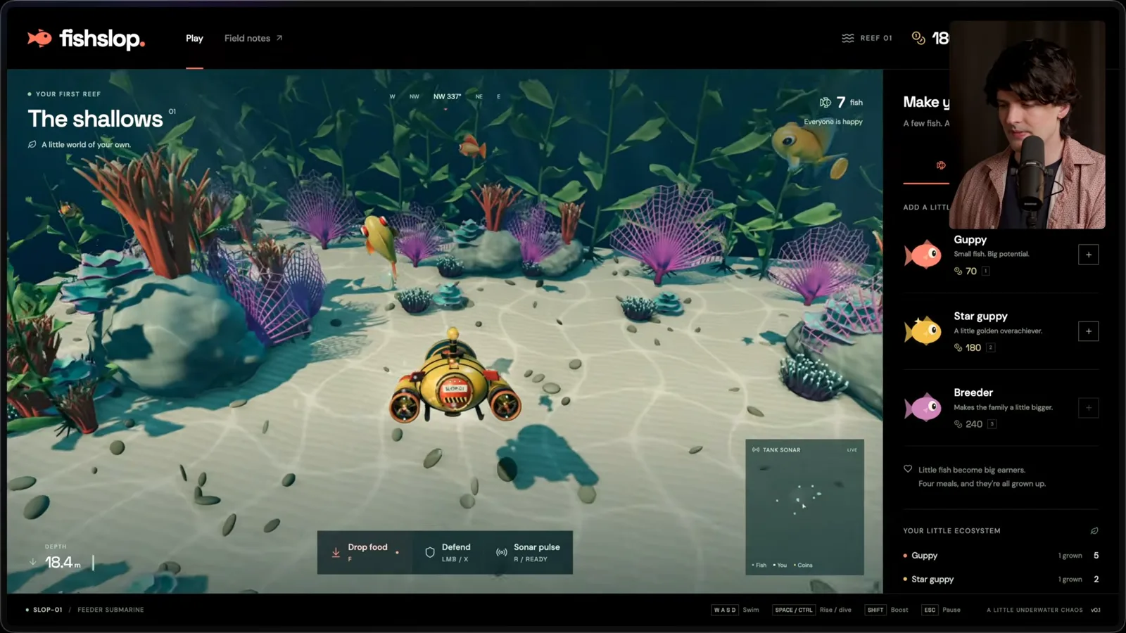 The generated underwater game