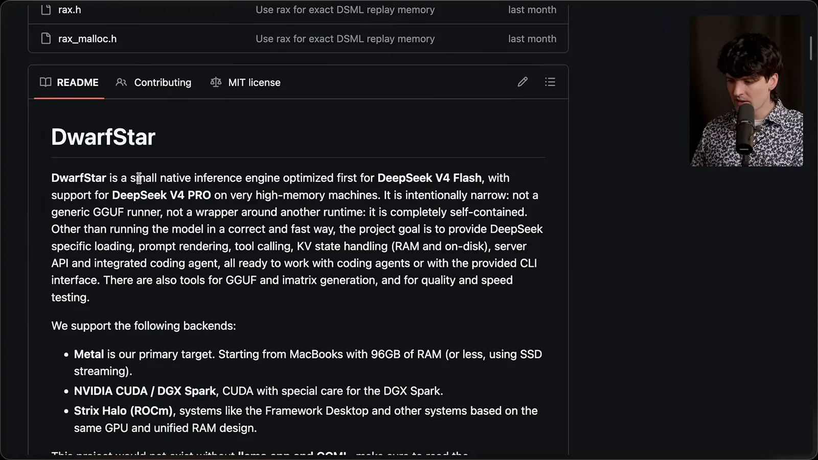 DwarfStar inference engine