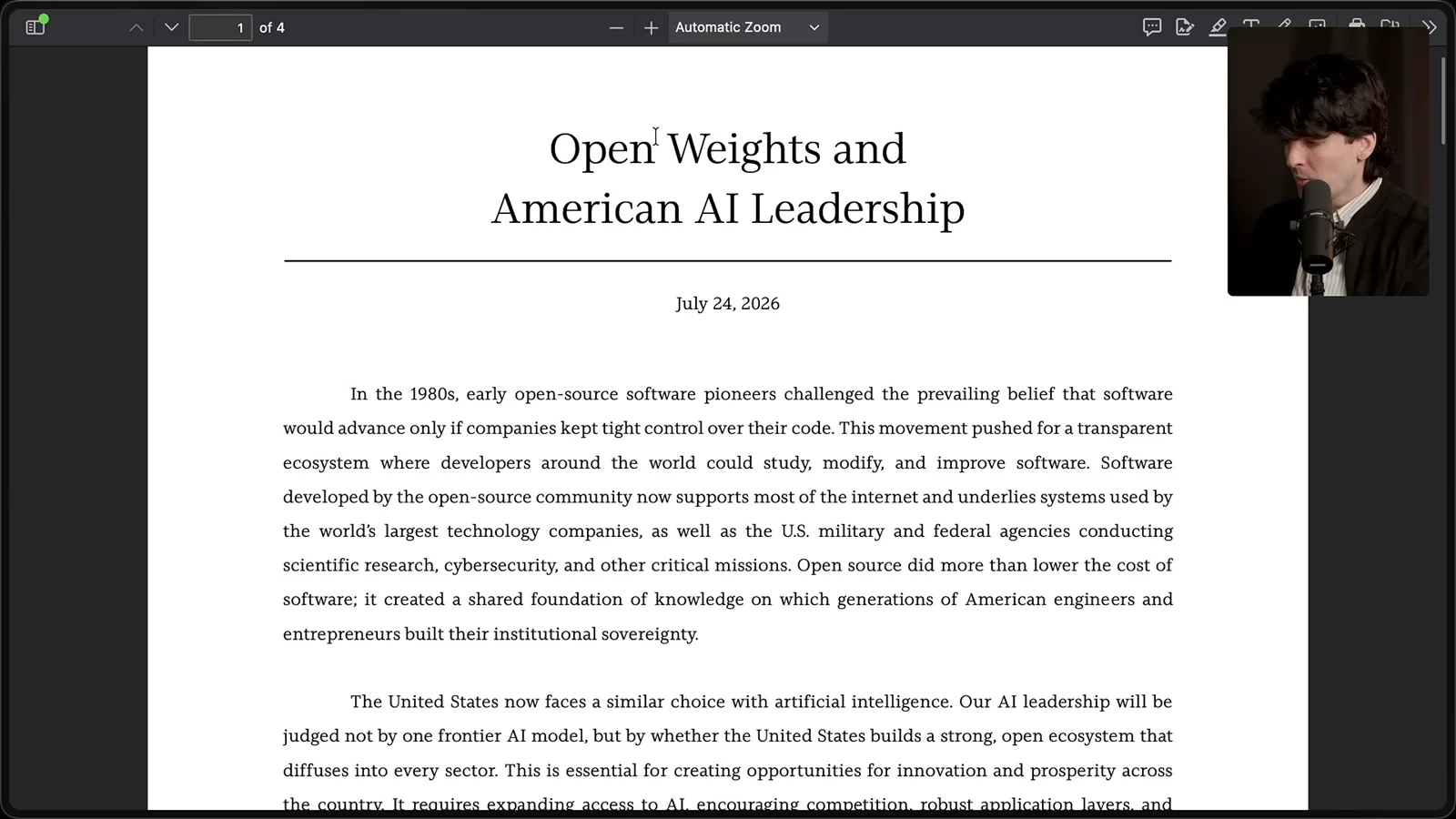 Open Weights and American AI Leadership