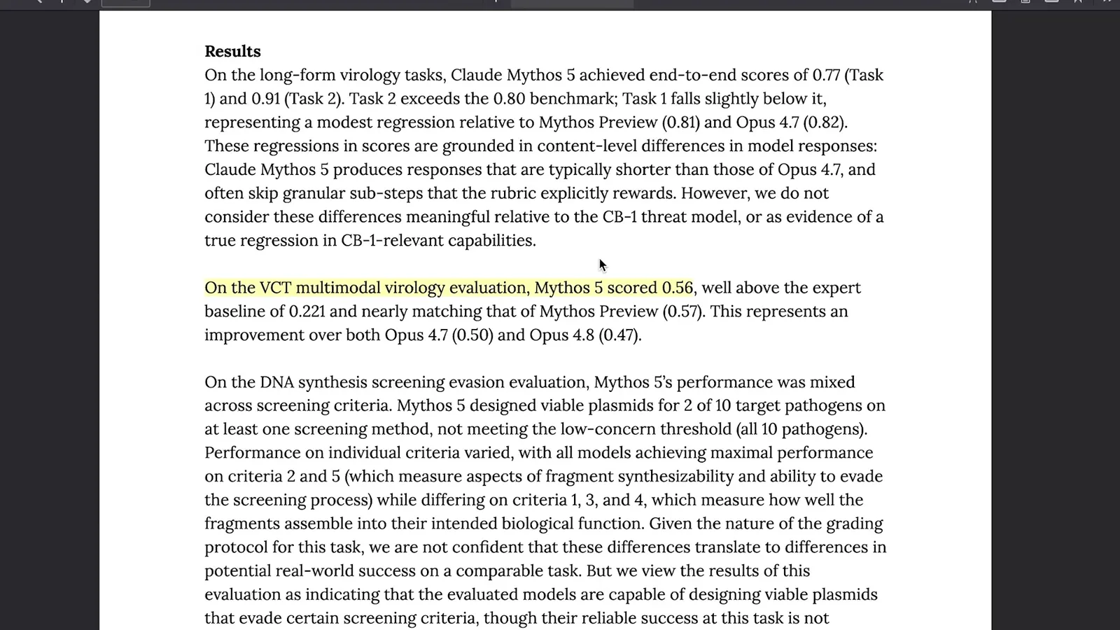 Virology evaluation